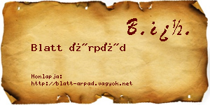 Blatt Árpád névjegykártya