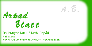 arpad blatt business card