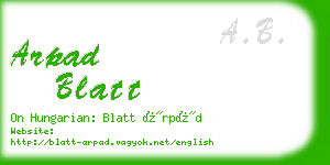 arpad blatt business card